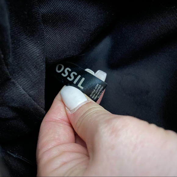 Fossil messenger bag leather tan brown crossbody tote purse buckles multi-pocket - Picture 10 of 11